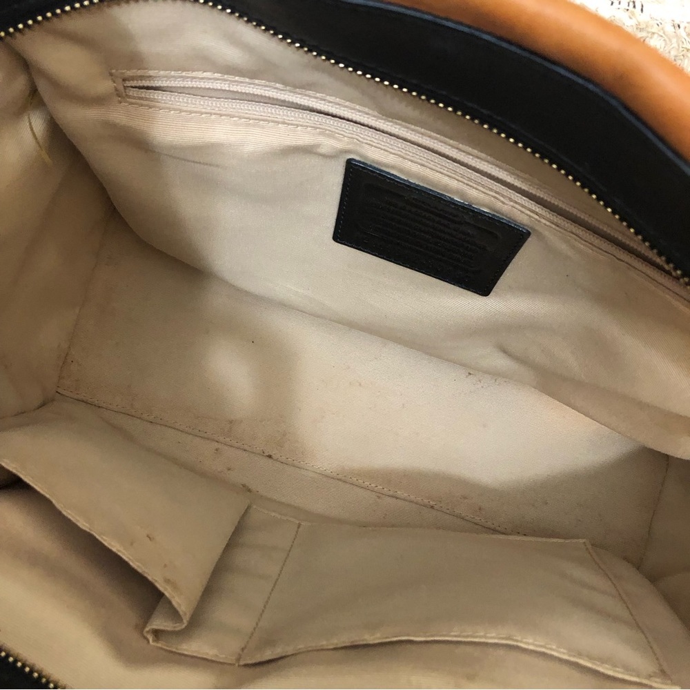Coach Bleecker Brown Black White Colorblock Riley Carryall Tote Handbag - Picture 12 of 16